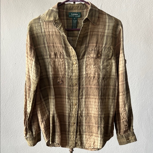 Lauren Ralph Lauren Linen Button Up Size Small - Picture 1 of 3